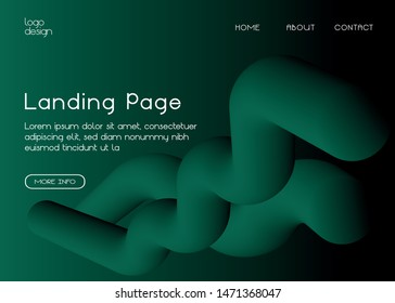 Minimal flat web landing page vector template with fluid shapes, and  gradient colors