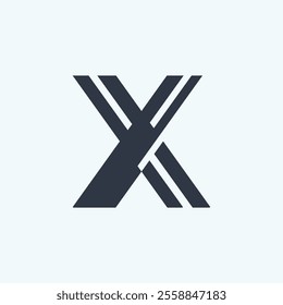 Minimal Flat X letter Logo Design