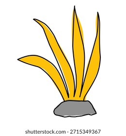 Ilustração de flora mínima com folhas simples e formas naturais, adequado para temas botânicos, projetos de natureza, elementos de decoração e gráficos limpos