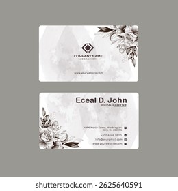 Minimal floral arrangement design on off-white natural 