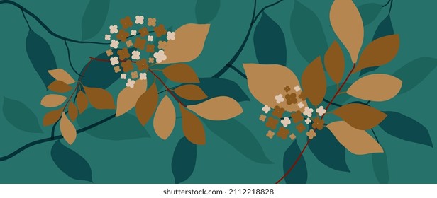 Minimaler floraler Hintergrund, Vektorgrafik. Abstraktes Tapete-Design mit tropischen Blättern und abstrakter Hintergrundstruktur. Botanisches Hintergrunddesign für Tapeten, Tapeten, Banner und Drucke.