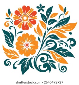minimal floral composition for apparel use.hand drawn flower illustration with botanical lines.contemporary sketch design for packaging

