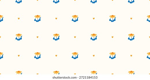 Fondo floral minimalista sin fisuras inspirado en el diseño nórdico y popular. Conveniente para las telas de la primavera, el Fondo de pantalla, y los gráficos románticos de la boda o del aniversario.