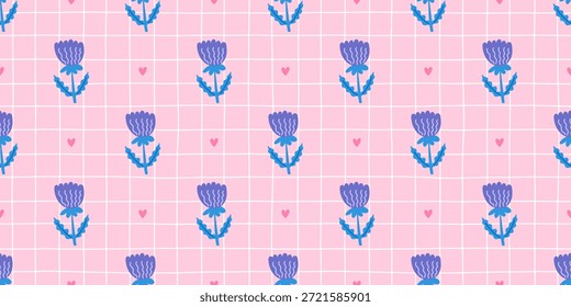 Fondo floral minimalista sin fisuras inspirado en el diseño nórdico y popular. Conveniente para las telas de la primavera, el Fondo de pantalla, y los gráficos románticos de la boda o del aniversario.