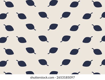 Minimales florales nahtloses Muster mit marineblauen abstrakten Blumen auf cremefarbenem Hintergrund. Perfekt für Textildesign, Verpackungspapier, Tapeten und modernes Schreibwaren.