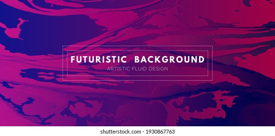 Fondo de flujo mínimo. Plantilla de pintura de tinta de alcohol. Fondo de flujo de resumen azul. Textura de fluido degradado. Mármol gráfico digital. Fondo de flujo. Movimiento del vector púrpura. Futurista diseño líquido.