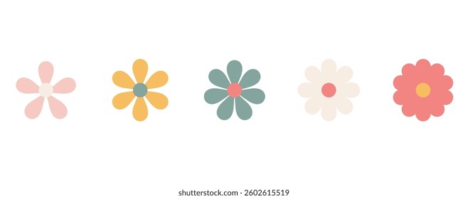 Minimal flower design abstract background. Flower design with depth effect. Simple flower icon vector file for projects.