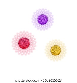 Minimal flower design abstract background. Flower design with depth effect. Simple flower icon vector file for projects.