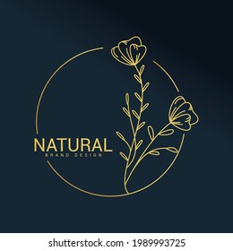 Ensemble minimal de monographies de logo floral de fleur.