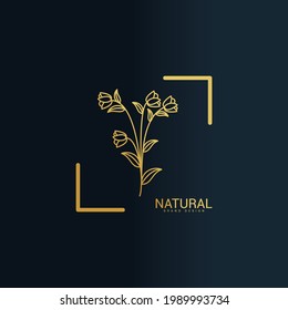 Ensemble minimal de monographies de logo floral de fleur.