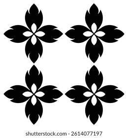 Minimal Flower Icons Set Simple Floral Vector Illustration on White Background 