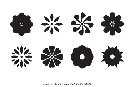 minimale Blume Icons Vektor. Satz flacher Blumensymbole, Vektor