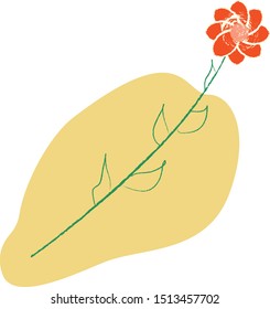 Minimal flower, illustration, vector on white background.