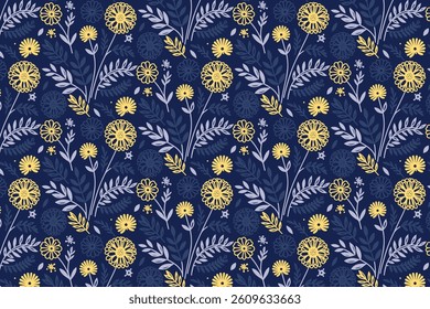 minimal flower and leaf pattern in one line seamless art for fabric wallpaper packaging and trendy fashion textiles

