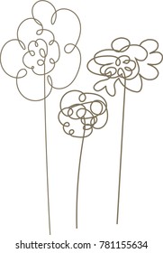 minimal flower line