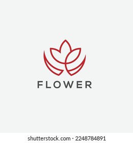Minimal flower logo design for beauty and fashion