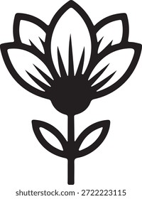 Elementos de Diseño gráfico de Vector de icono de logotipo de flor mínima