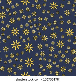 Minimal flower seamless pattern vector illustration. Floral design for fabric interior decor. Trendy simple flower seamless background. Botanical motifs vector illustration with abstract chamomile.