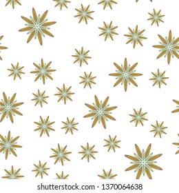 Minimal flower seamless pattern vector illustration. Floral design for textile print. Simple flower bloom seamless background. Vector organic illustration with abstract chamomile.