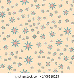 Minimal flower seamless pattern vector illustration. Elegant template for fashion prints. Spring simple flower seamless background. Botanical motifs vector illustration with abstract daisy.