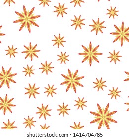 Minimal flower seamless pattern vector illustration. Floral design for fabric interior decor. Simple flower bloom seamless background. Vector organic illustration with abstract daisy.