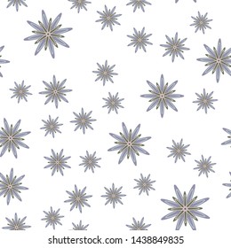 Minimal flower seamless pattern vector illustration. Floral design for textile print. Star shape flower seamless background. Cute flat botanical illustration with abstract daisy.