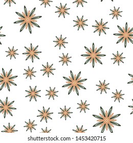 Minimal flower seamless pattern vector illustration. Floral design for wrapping paper. Simple flower bloom seamless background. Vector organic illustration with abstract daisy.