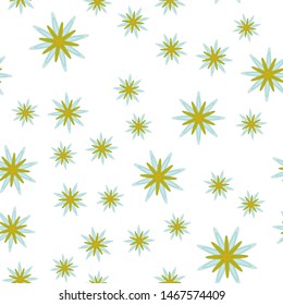 Minimal flower seamless pattern vector illustration. Floral design for wrapping paper. Simple flower blossom seamless background. Botanical motifs vector illustration with abstract daisy.