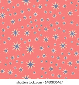 Minimal flower seamless pattern vector illustration. Floral design for fabric interior decor. Gentle simple flower seamless background. Ornament illustration with abstract chamomile.