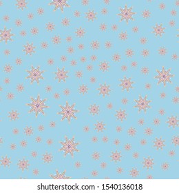 Minimal flower seamless pattern vector illustration. Floral design for wrapping paper. Graphic simple flower seamless background. Cute flat botanical illustration with abstract daisy.