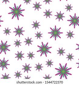 Minimal flower seamless pattern vector illustration. Floral design for textile print. Trendy simple flower seamless background. Botanical motifs vector illustration with abstract chamomile.