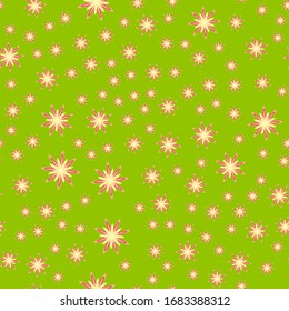 Minimal flower seamless pattern vector illustration. Floral design for wrapping paper. Summer simple flower seamless background. Botanical motifs vector illustration with abstract daisy.