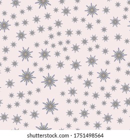 Minimal flower seamless pattern vector illustration. Floral design for textile print. Gentle simple flower seamless background. Vector organic illustration with abstract chamomile.