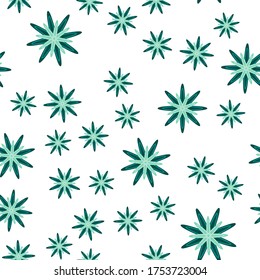 Minimal flower seamless pattern vector illustration. Floral design for fabric interior decor. Natural simple flower seamless background. Vector organic illustration with abstract daisy.