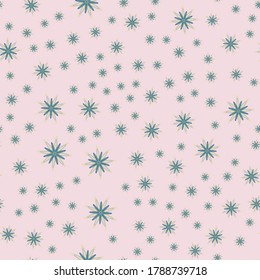 Minimal flower seamless pattern vector illustration. Floral design for wrapping paper. Cute simple flower seamless background. Botanical motifs vector illustration with abstract chamomile.