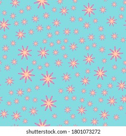 Minimal flower seamless pattern vector illustration. Elegant template for fashion prints. Spring simple flower seamless background. Cute flat botanical illustration with abstract daisy.
