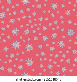 Minimal flower seamless pattern vector illustration. Floral design for fabric interior decor. Laconic simple flower seamless background. Botanical motifs vector illustration with abstract daisy.