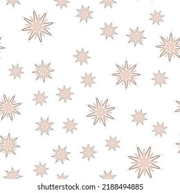 Minimal flower seamless pattern vector illustration. Floral design for wrapping paper. Girly simple flower seamless background. Botanical motifs vector illustration with abstract daisy.