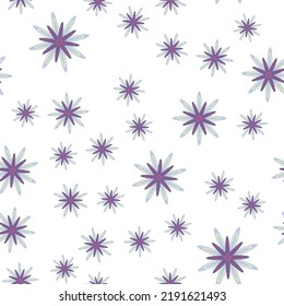 Minimal flower seamless pattern vector illustration. Floral design for textile print. Natural simple flower seamless background. Cute flat botanical illustration with abstract daisy.