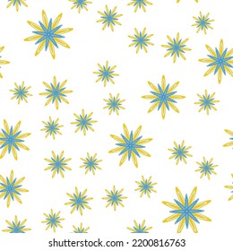 Minimal flower seamless pattern vector illustration. Floral design for textile print. Cute simple flower seamless background. Ornament illustration with abstract chamomile.