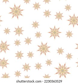 Minimal flower seamless pattern vector illustration. Floral design for textile print. Simple flower blossom seamless background. Vector organic illustration with abstract daisy.