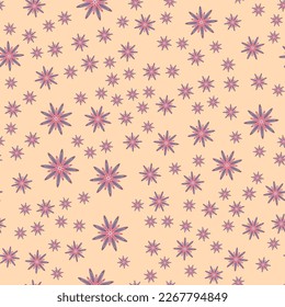 Minimal flower seamless pattern vector illustration. Floral design for wrapping paper. Gentle simple flower seamless background. Vector organic illustration with abstract daisy.