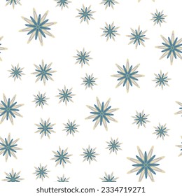 Minimal flower seamless pattern vector illustration. Floral design for fabric interior decor. Natural simple flower seamless background. Vector organic illustration with abstract chamomile.