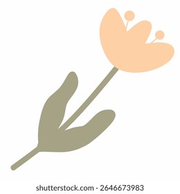 Minimal flower with soft yellow tone and delicate pistils, simple and cute.