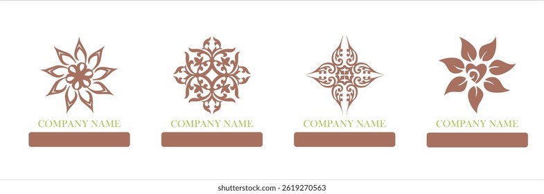 minimal flower vector illustration. flower icons. decorative flowers icons set, Tree of life collection, Wall Art, Wall Decorة  Files for Laser Cutting CNC Engraving Clipart nature logo