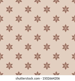 Minimal flowers geometric vector seamless pattern. Eps 10