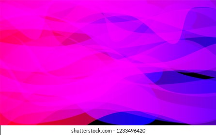 Minimal Flowing Background. Bright Neon Trendy Design for Print, Brochure, Poster. Gradient Shapes on Black Background.
