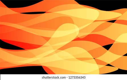 Minimal Flowing Background. Bright Neon Modern Design for Wallpaper, Banner, Placard. Gradient Shapes on Black Background.