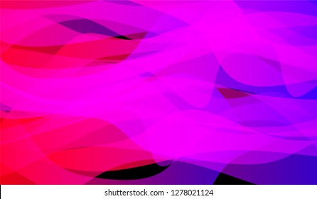 Minimal Flowing Background. Bright Neon Modern Design for Card, Cover, Poster. Gradient Shapes on Black Background.