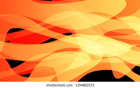 Minimal Flowing Background. Bright Neon Modern Design for Print, Cover, Poster. Gradient Shapes on Black Background.